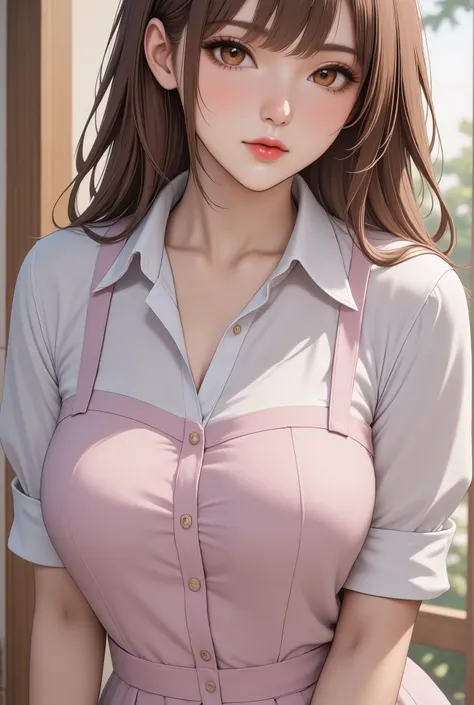 armor、ultra high resolution、RAW photo、(shot from above)、detailed background、 in a Kawai-style cafeteria, faces in pastel shades、5 waitresses of different hair types, between 20 and 22 years old, sexy maid outfit, with cheerful lilac, serving people who att...