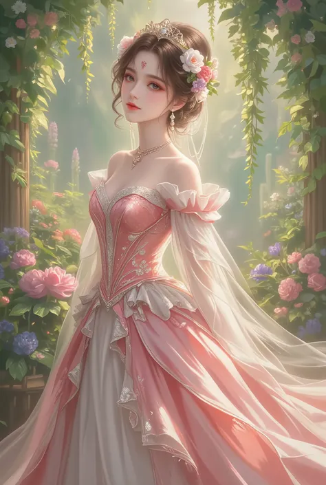 The princess is wearing a beautiful dress.