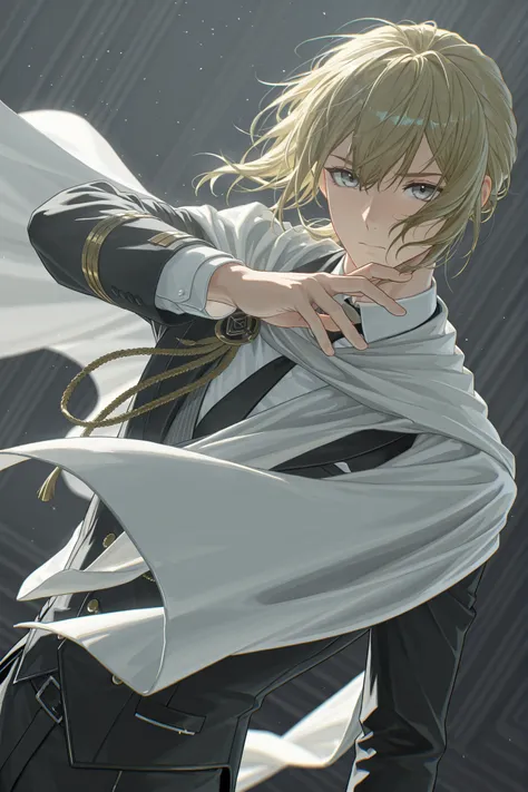 style of [arknights|(748cmstyle:0.88)], god rays, cinematic shot, masterpiece, best quality, amazing quality, very aesthetic, high resolution, ultra-detailed, absurdres, (hands:-0.15), (1boy, mature man, female:0.95), solo, alone,(dynamic pose, upper body ...