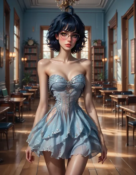 score_9, score_8_up, score_7_up, score_6_up, high resolution, ultradetailed, high detailed picture, look at you, blush, thin and elegant hands, neat palms, perfect hands, neat feet, eyelashes, fit skinny girl, long legs, full body shot, sexy revealing dres...