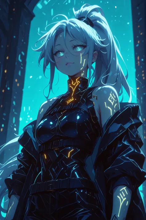 A young male character, with the height and body type of Lloyd de Saloum from Tensei Shitara Dai Nana Ōji. He has long white hair tied in a high ponytail and the exact facial features of Sylpha Langlis from Tensei Shitara Dai Nana Ōji, but with bright blue...
