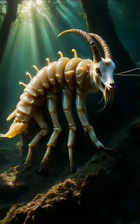 The spooky fusion of a centipede and a goat.