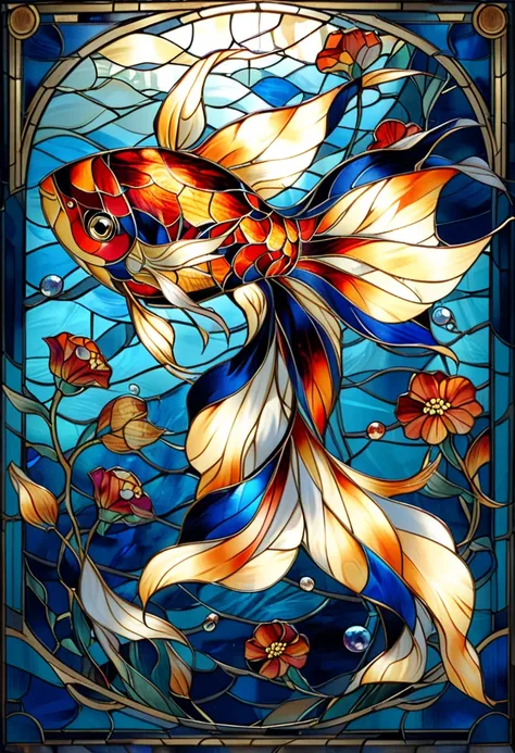 stained glass　goldfish