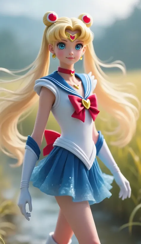 Masterpiece, 8K, Best Quality, Intricate Details, Ultra Details, Ultra High Resolution, ((Natural Make-up: 0.4)), ((Fluffy Blue Eyes: 1.21)), full-body portrait, ((Long Distance Camera)), ((Muscle: 1.1)), ((Morning: 1.3)), ((Woman: 1.2)), Standing, HDR, Ul...