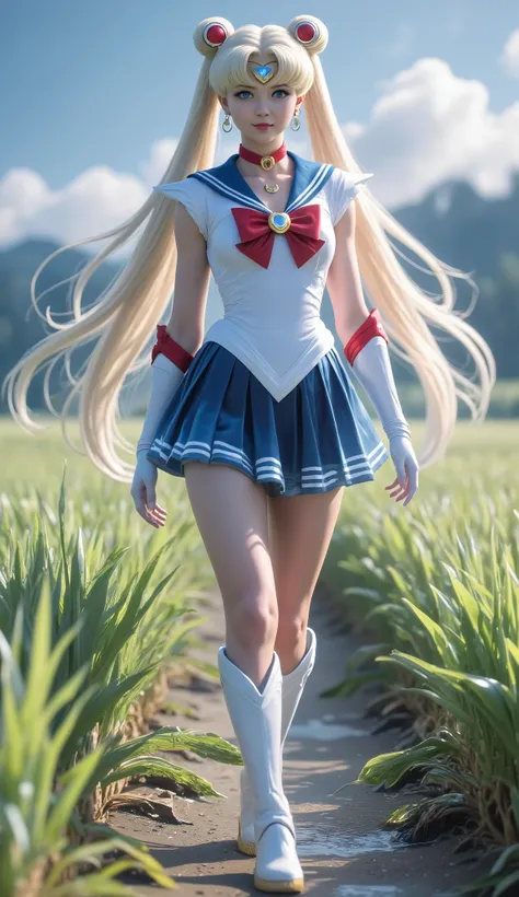 Masterpiece, 8K, Best Quality, Intricate Details, Ultra Details, Ultra High Resolution, ((Natural Make-up: 0.4)), ((Fluffy Blue Eyes: 1.21)), full-body portrait, ((Long Distance Camera)), ((Muscle: 1.1)), ((Morning: 1.3)), ((Woman: 1.2)), Standing, HDR, Ul...
