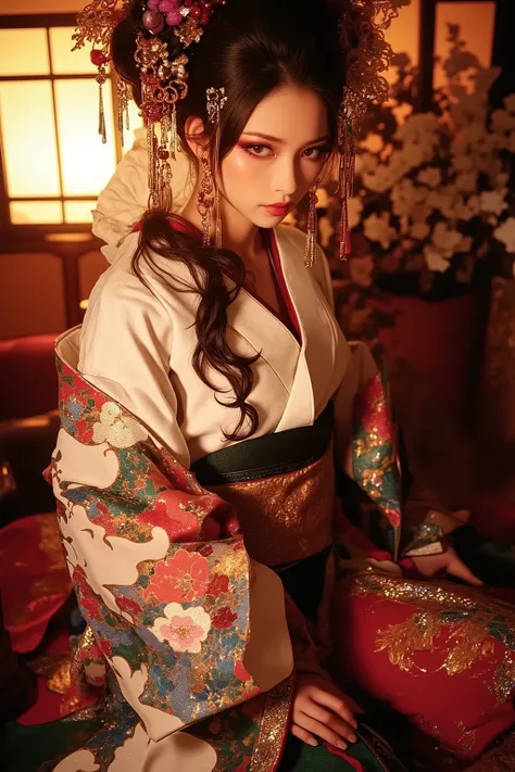 artist photoshoot,1 girl,oiran,face