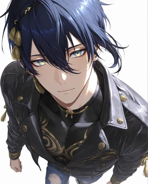 (masterpiece:1.2), (best quality:1.2), (very aesthetic:1.2), ,(newest),(highly detailed),(dynamic lighting),(cinematic lighting),1 man, adult, ,mikazuki munechika, touken ranbu, solo, blue hair, blue yellow eyes, handsome, sexy man, sensual,
,solo, cool_ma...