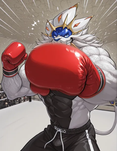 high quality, b0xingp0v, mercilessly punching_the_viewer, foreshortening, motion blur, red boxing gloves, black boxing shorts, depth of field, extreme perspective, extreme closeup, closeup, action shot, boxing, dynamic punching pose, motion lines, impact l...