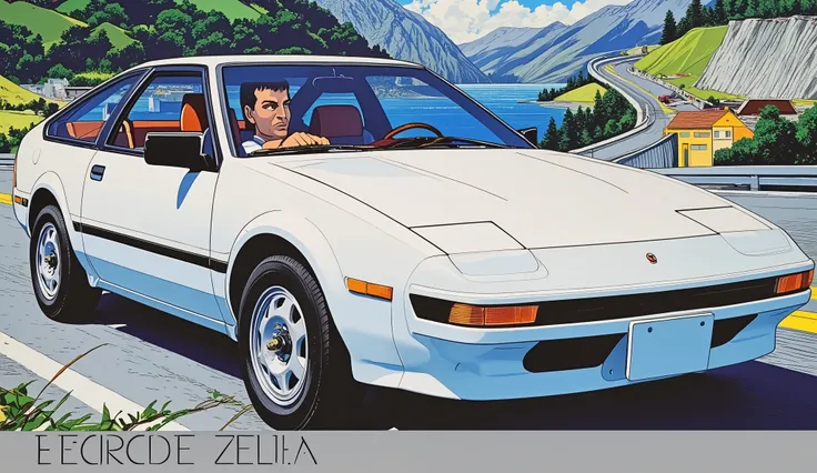 80Era、TOYOTA、CELICA XX(A60)、white body、noon、running through the pass