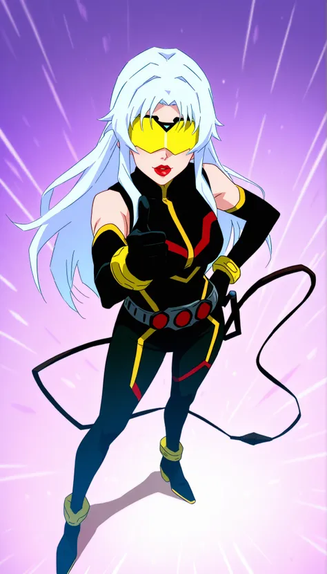 score_9, score_8_above, score_7_above, score_6_above, score_5_above, score_4_above,intricate detail, high resolution, beautiful face,
Coachwhip, 1girl, Alone, yellow visor over the eyes, long hair, White hair, Leotardo, medias altas, ,  breasts, elbow skat...