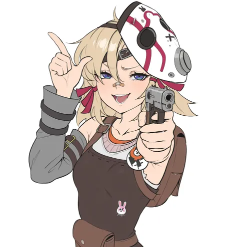 (tiny tina,borderlands (series),(zenless zone zero),flat color),{artstyle: iwao178,nia4294,baffu,hitoyo,kameseru,zenless zone zero,professional artist,detailed anatomy},masterpiece, best quality,young girl,adult,1girl,solo, upper body,  (small breasts:1.5)...