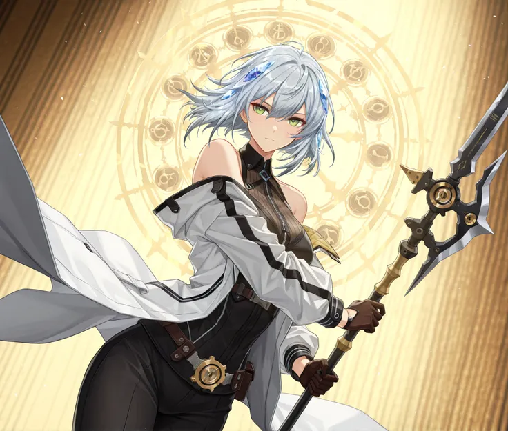 style of [arknights|(748cmstyle:0.88)], god rays, cinematic shot, masterpiece, best quality, amazing quality, very aesthetic, high resolution, ultra-detailed, absurdres, (hands:-0.45), (1girl, mature woman, , female:0.95), solo, alone,(dynamic pose, upper ...
