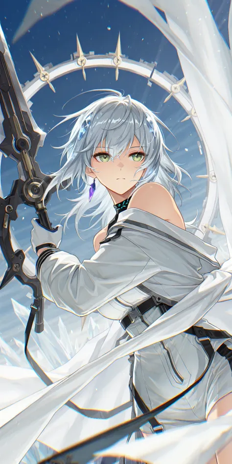 style of [arknights|(748cmstyle:0.88)], god rays, cinematic shot, masterpiece, best quality, amazing quality, very aesthetic, high resolution, ultra-detailed, absurdres, (hands:-0.45), (1girl, mature woman, , female:0.95), solo, alone,(dynamic pose, upper ...