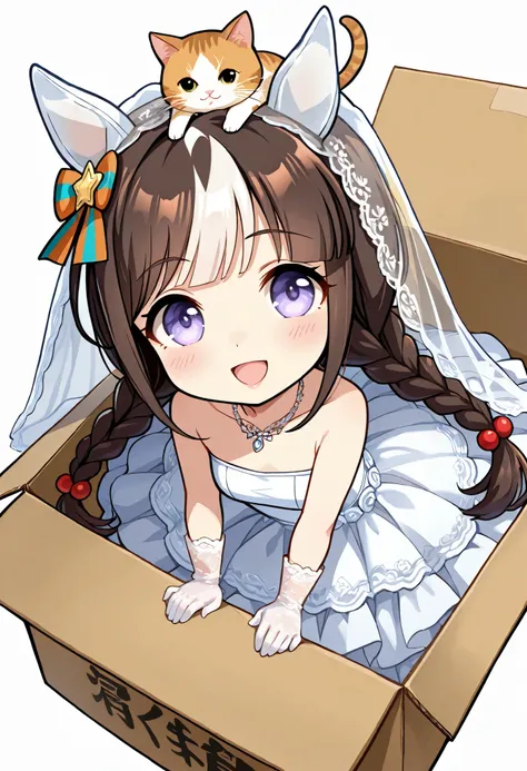 (((chibi))), (masterpiece, best quality, perfect face:1.4), wide angle, hokko tarumae \(umamusume\), 1girl, horse ears, ear cover, swin braids, hat, horse tail, tail on the lower back, proportional body, proportional, beautiful hair, beautiful face, beauti...