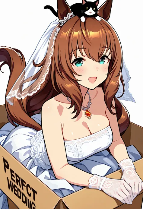 (((chibi))), (masterpiece, best quality, perfect face:1.4), wide angle, maruzensky \(umamusume\), 1girl, horse ears, blue ear ribbon, ear ornament, horse tail, tail on the lower back, proportional body, proportional, beautiful hair, beautiful face, beautif...