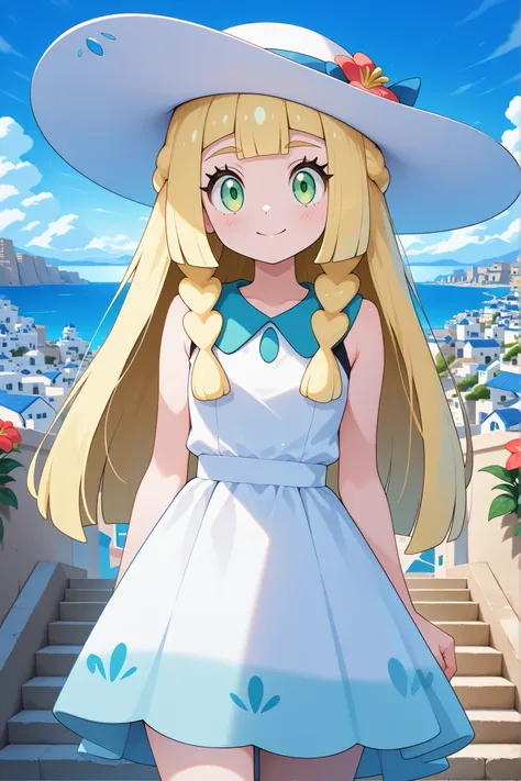 Best shadows, beautifully decorated sparkles, art style, ultra-detailed, best quality, amazing quality, very aesthetic, very high resolution, uncensored

Lily (Pokemon), side-by-side blonde hair, blunt bangs, green eyes, long hair, braids, collared dress, ...
