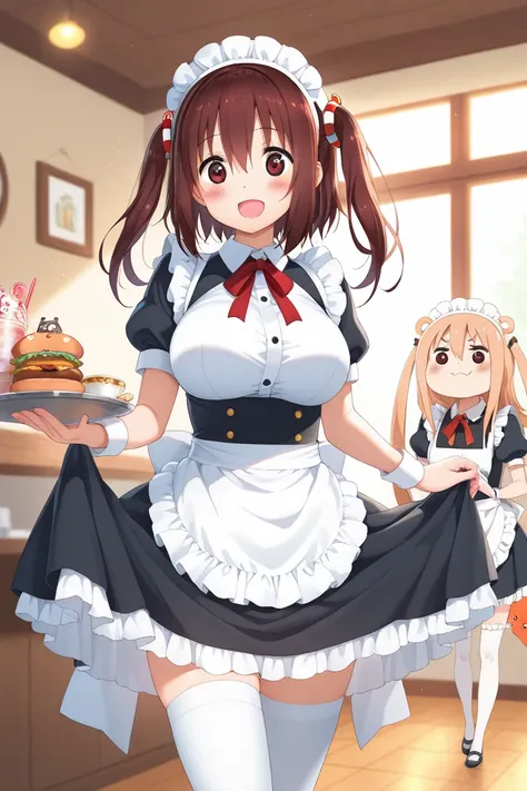 Ebina, umaru-chan, maid costume, maid cafe