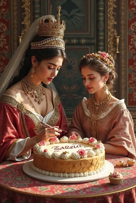 Let Hurrem Sultan have a cake and Aygul write on the cake