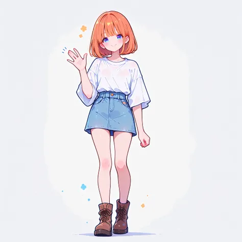 masterpiece, best quality, ultra detailed, high resolution, intricate details, sharp focus, smooth shading, professional lighting, clean lineart, anatomically correct, beautifully detailed eyes, no artifacts, 1girl, full body in frame, simple white backgro...
