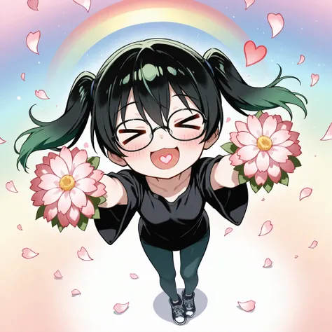 ((Masterpiece)),((best quality)),((incredibly absurdres)),((8K)),(semi realistic),
1 (chibi girl:1.3),(anime chibi),(solo:1.3),yuu takasaki,bangs,black hair,hair between eyes,twintails,multicolored hair,green hair,medium hair,two-tone hair,gradient hair,sm...