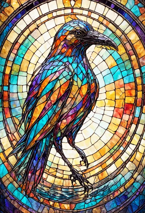 Stained Glass crow