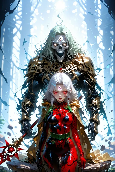 demonic horse woman with green locks and gray hair hair in a black and red bodysuit,seductive girl with tattoos,sex position,косплей anime-девушки,anime-девушка в реальности,detailed ,high definition,photorealistic,perfect lighting,careful drawing,deep det...