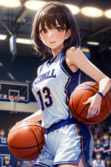 (Anime NBA, 女子basketball game:2.0),,(8k, Highest Quality, masterpiece,  : 1.2),    atmospheric perspective   , 8k, Very detailed,  correct, Highest Quality, masterpiece, Very detailed,sharp concentration , High Definition, (basketball uniform:1.9), ((Sexy Girl:2.0)), (Dankshot 、dribble、basketball game、A heated match、:2.0),  .、 ,
 、

.、、

.
.
.
, ,
 
.
.
.
.
、、，、, 


,( masterpiece, best quality, high resolution, ultra high resolution, pixel perfect, depth of field, 4K, RTTX10.0),
、Anegasaki Nene, shiny brown hair, beautiful brown eyes, smiling face, sparkling pupils, (fine grain), , highly detailed face,, (masterpiece:1.2, best quality), ((only1 girl)), ((cowboy shot))