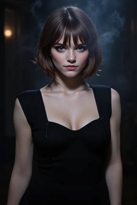high detailed picture, realistic style, masterpiece, dark room, nightmare, ghostly girl, dark smoky atmosphere, moody lighting, very young girl, small perfect breasts, torpedotits, (thin, slender, narrow shoulders and hips, anorexic girl, slender legs and ...