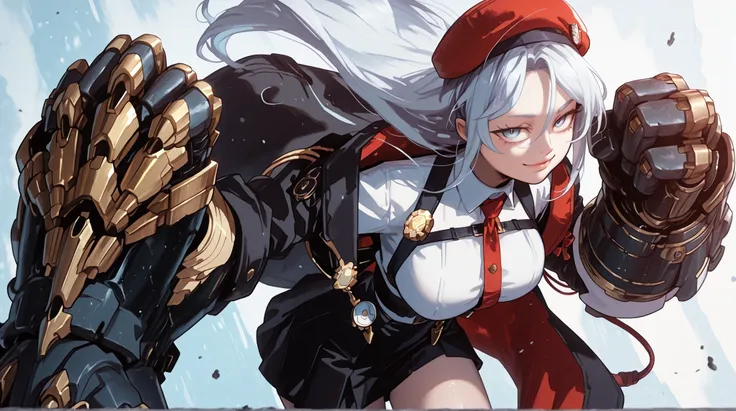 A young female character in her body s, with the same height and body type as Sylpha Langlis from Tensei Shitara Dai Nana Ōji. She has long white hair with a red ribbon on one side of her head, like Sylpha Langlis from Tensei Shitara Dai Nana Ōji, and the ...