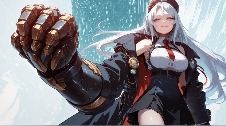 A young female character in her body s, with the same height and body type as Sylpha Langlis from Tensei Shitara Dai Nana Ōji. She has long white hair with a red ribbon on one side of her head, like Sylpha Langlis from Tensei Shitara Dai Nana Ōji, and the ...
