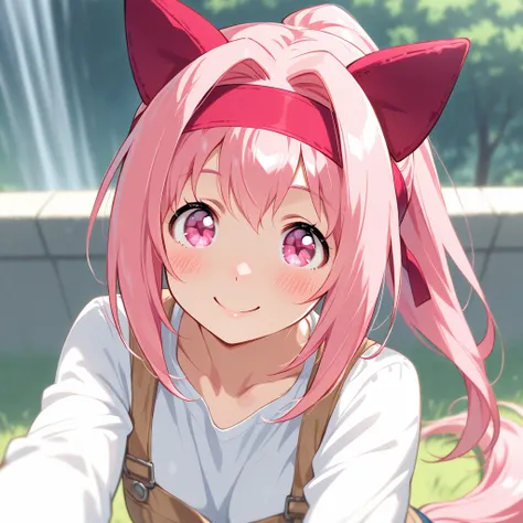Super Masterpiece, super quality, super quality, super high deTail, super high resolution, BEAUTIFUL IMAGES, artistic image, 8k, one girl, solo, haru urara, Horse Ears, Tail, Smile, blush, Gentle background,