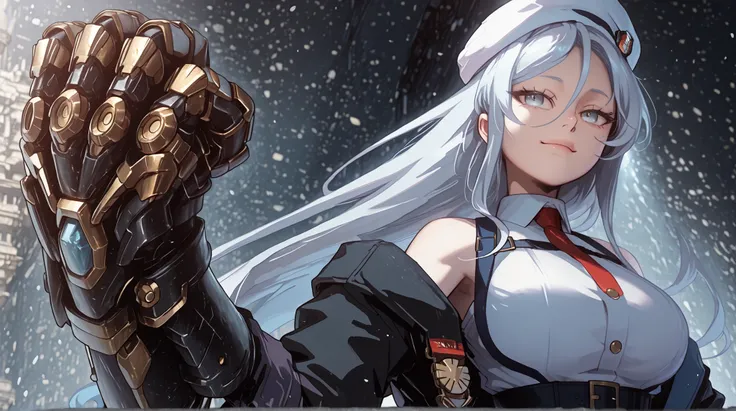 A young female character in her body s, with the same height and body type as Sylpha Langlis from Tensei Shitara Dai Nana Ōji. She has long white hair with a red ribbon on one side of her head, like Sylpha Langlis from Tensei Shitara Dai Nana Ōji, and the ...