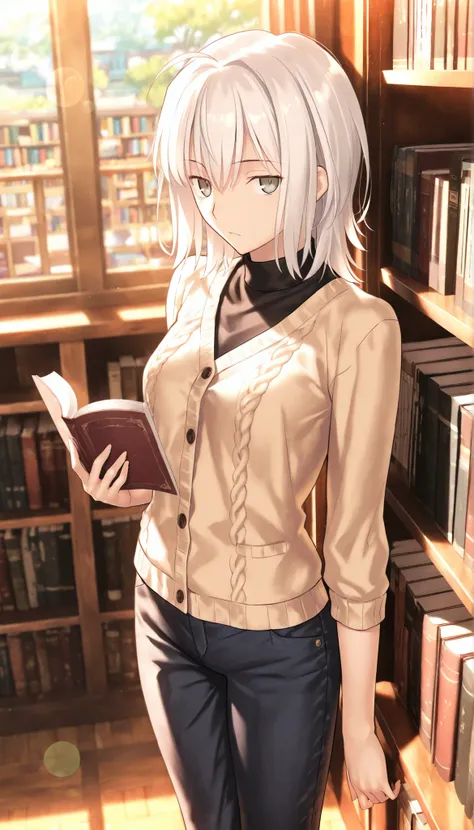 masterpiece, , absurdres, highres, detailed background, high resolution, masterpiece, necessary, detail, best quality, quality, necessary, details, High details, Precise, 8k, indoors,(school, library),day lens flare, blurry background, from above,         ...