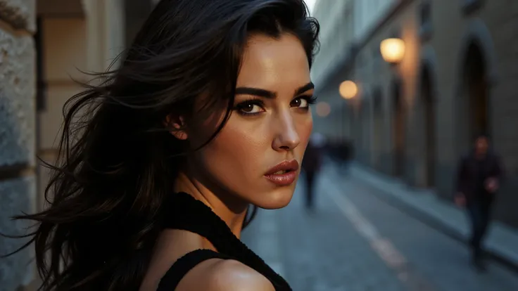 In the heart of a twilight-lit city, where shadows danced between the ancient cobblestones, there lived a woman who embodied the essence of both fantasy and realism. With raven-black hair cascading like a waterfall down her back, she moved with an ethereal...