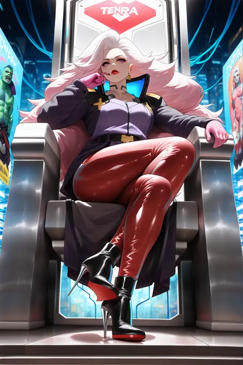 ((yad, (artwork: 1.4), (Best quality: 1.4), (absurd: 1.4), poster, , toxic_far away_body hair_aiwaifu, toxic_far away_body hair_aiwaifu, spiky body hair, ha,  lots _far away_body hair, pink body hair, pink_hair, big hair)), , ((black coat on my head, ((pur...