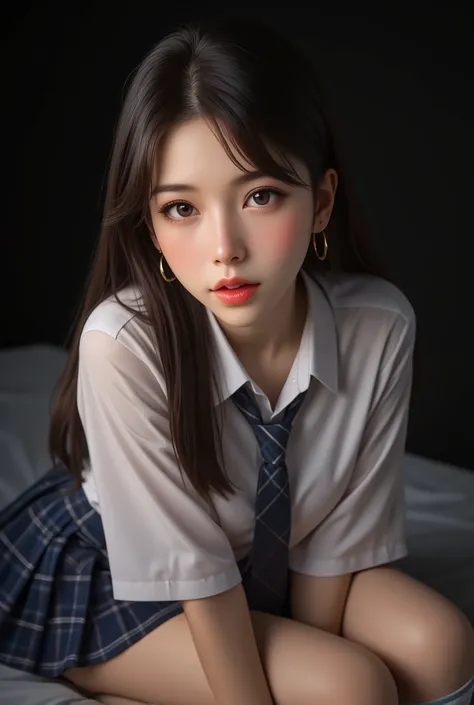 realistic, rating_explicit, masterpiece, absurdres, cute girl, innocent face, ((looking at viewer)), ((skinny fit body)), ((medium breast)), naughty Flirty face expression, Flirty and Pleasure Looking, open mouth expressing satisfaction and pleasure, ((mak...