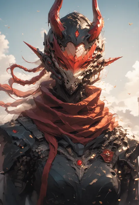 Masterpiece, Best Quality, movie lens effect, Very Dramatic Picture,Amazing Image Quality, Beautiful Eyes Character Portrait,illustration,Character Closeup,1 boy,(Inhuman),(a devil standing like a human),like a goat's skull,Hell Knight(Marvel),往后飘扬的蓝色火焰头发,...