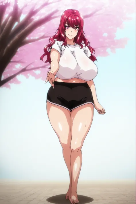((masterpiece)), ((best quality)), ((highres, absurdres)), (detailed), (anime coloring, shiny skin ),(anime screenscrap), 1girl, solo, full body, , (voluptuous figure), (plump breasts), (slim waist), (wide hips), (thick thighs), (pale flawless skin), (fier...