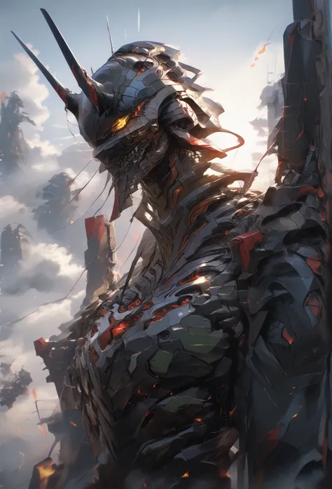 Masterpiece, Best Quality, movie lens effect, Very Dramatic Picture,Amazing Image Quality, Beautiful Eyes Character Portrait,illustration,Character Closeup,1 boy,(Inhuman),(a devil standing like a human),like a goat's skull,Hell Knight,Blue flame hair flut...