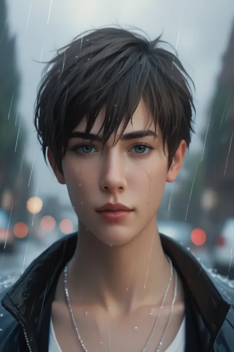 Woman on a rainy street