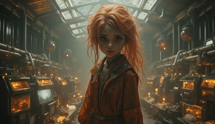 insolent puny Deep copper, Silent Hill,Olivine littl girl,semi  Motaro,,germany space port,A charming and fascinating glows from the inside with other worldly forms that blend the best aspects of the monster human form and the innocent charm of a precociou...