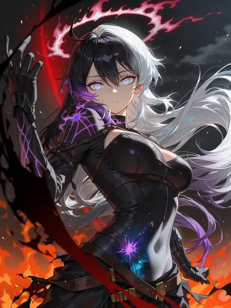 style of [arknights|(748cmstyle:0.5)], deep abyss, dark abyss, cosmic abyss, cinematic shot, mature, young adult, masterpiece, best quality, amazing quality, very aesthetic, high resolution, ultra-detailed, absurdres,
1girl, woman, solo, alone,(dynamic pos...
