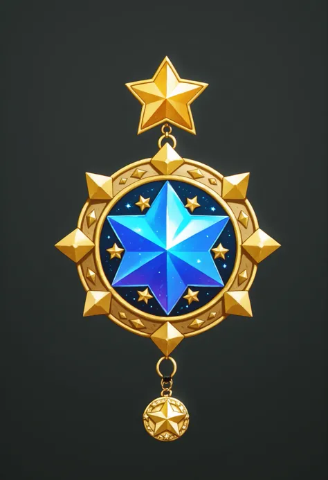 (magical ítem), (dnd item), Enchanted bracelet, charm medal bracelet, star medal charm, Enchanted Star medal, Enchanted colorful magic star medal, Simple Light Gray background, 