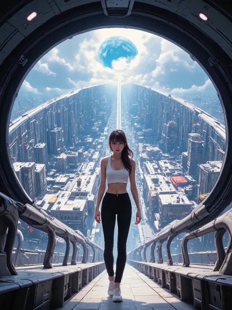 high quality cute Japanese female android nestled in a machine paradise,Nestled in a mechanical paradise,Precise High Resolution,photographic realism,High Dynamic Range,EXTREME DETAILS,Professional,bright colors,bokeh,concept art,digital 3d rendering nestl...