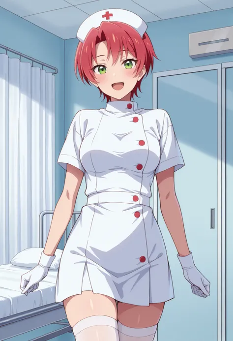 Score_9, score_8_up, score_7_up, source_anime, mei hamano, solo, short hair, pink hair, red hair, green eyes, medium breasts, (best quality), (high quality), {masterpiece}, extremely delicate and beautiful, ultra-detailed, beautiful detailed eyes, nurse, n...