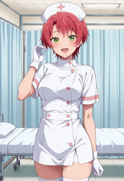 Score_9, score_8_up, score_7_up, source_anime, mei hamano, solo, short hair, pink hair, red hair, green eyes, medium breasts, (best quality), (high quality), {masterpiece}, extremely delicate and beautiful, ultra-detailed, beautiful detailed eyes, nurse, n...