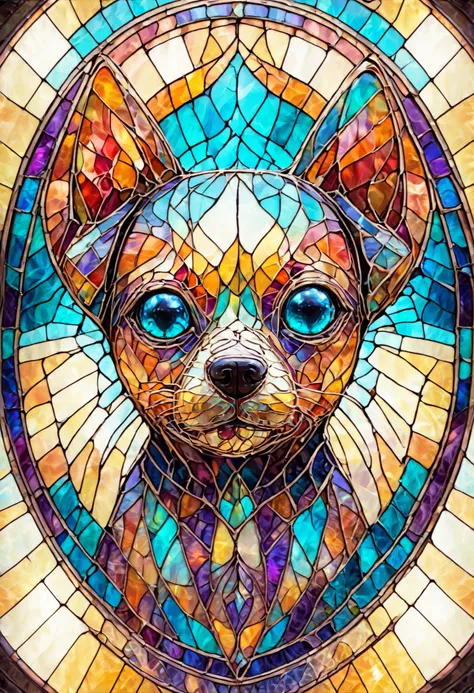 stained glass dog Chihuahua