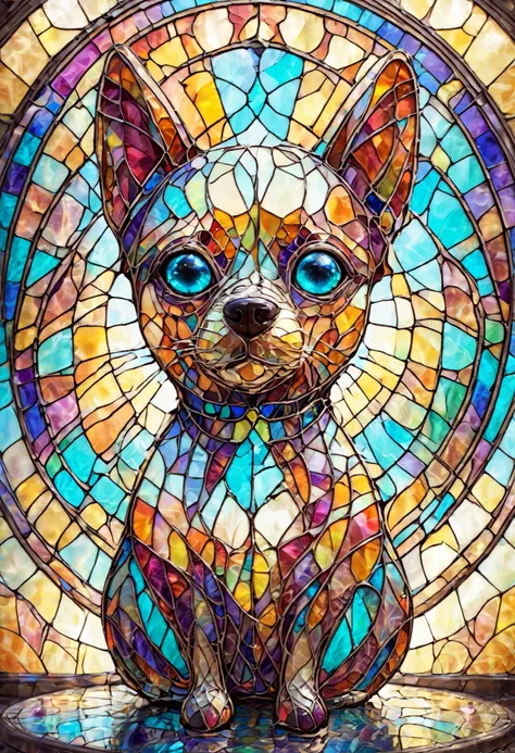 stained glass dog Chihuahua