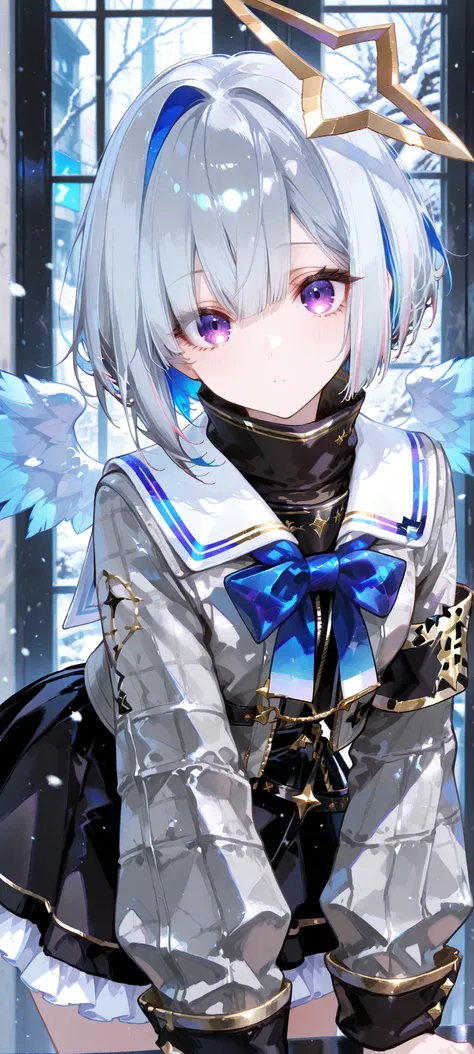 masterpiece, 最High Quality, High Quality, Newest, Hi-Res, Very High Resolution,
 break
Detailed background , Very awa, is very eye-catching, Illustration, CG,
break
Perfect configuration, eye reflection, Lashes, 
BREAK
Amane Kanata short hair, multicolored...