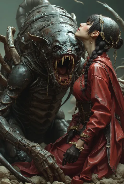 Terrible Phantom Combining Scorpion and Beautiful Girl, Precise Details, Terrible Expressions, poison々Nice appearance , Strong Offensive Poses, Dark Fantasy Backgrounds, Cursed atmosphere, disaster々Shiny Colors, Masterpiece,4K,realistic,real,Professional,B...